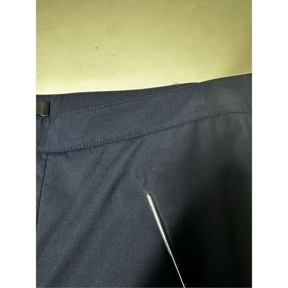 Lafayette 148 Sz 12 Straight Leg Dress Pants Navy Blue Side Zip Wool Blend *Note - Picture 8 of 16